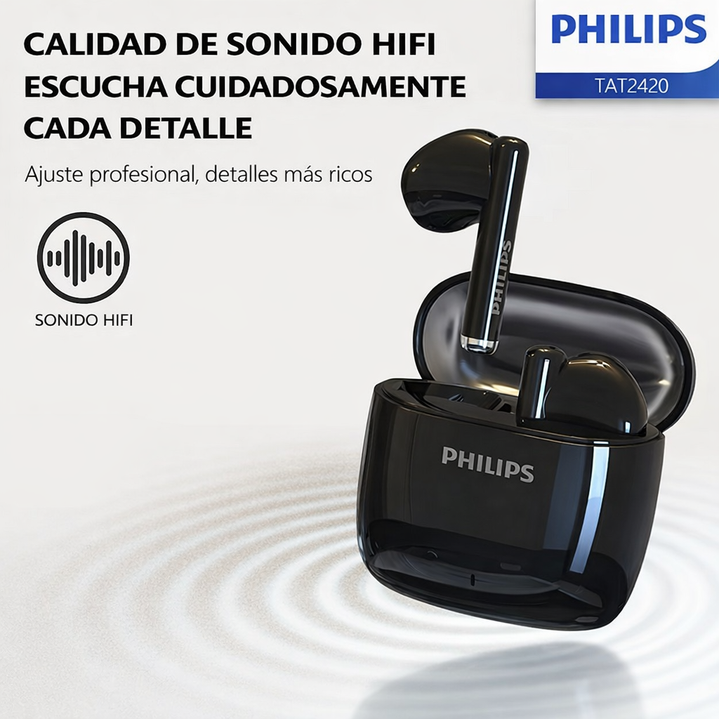 Philips TAT2420 – Sonido Panorámico 360° y Claridad Cristalina