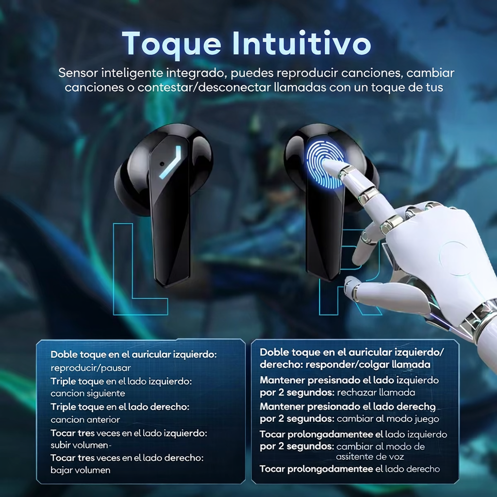 Lenovo Thinkplus GM2 Pro – Auriculares Gaming TWS con Sonido Surround 360° imagen 2